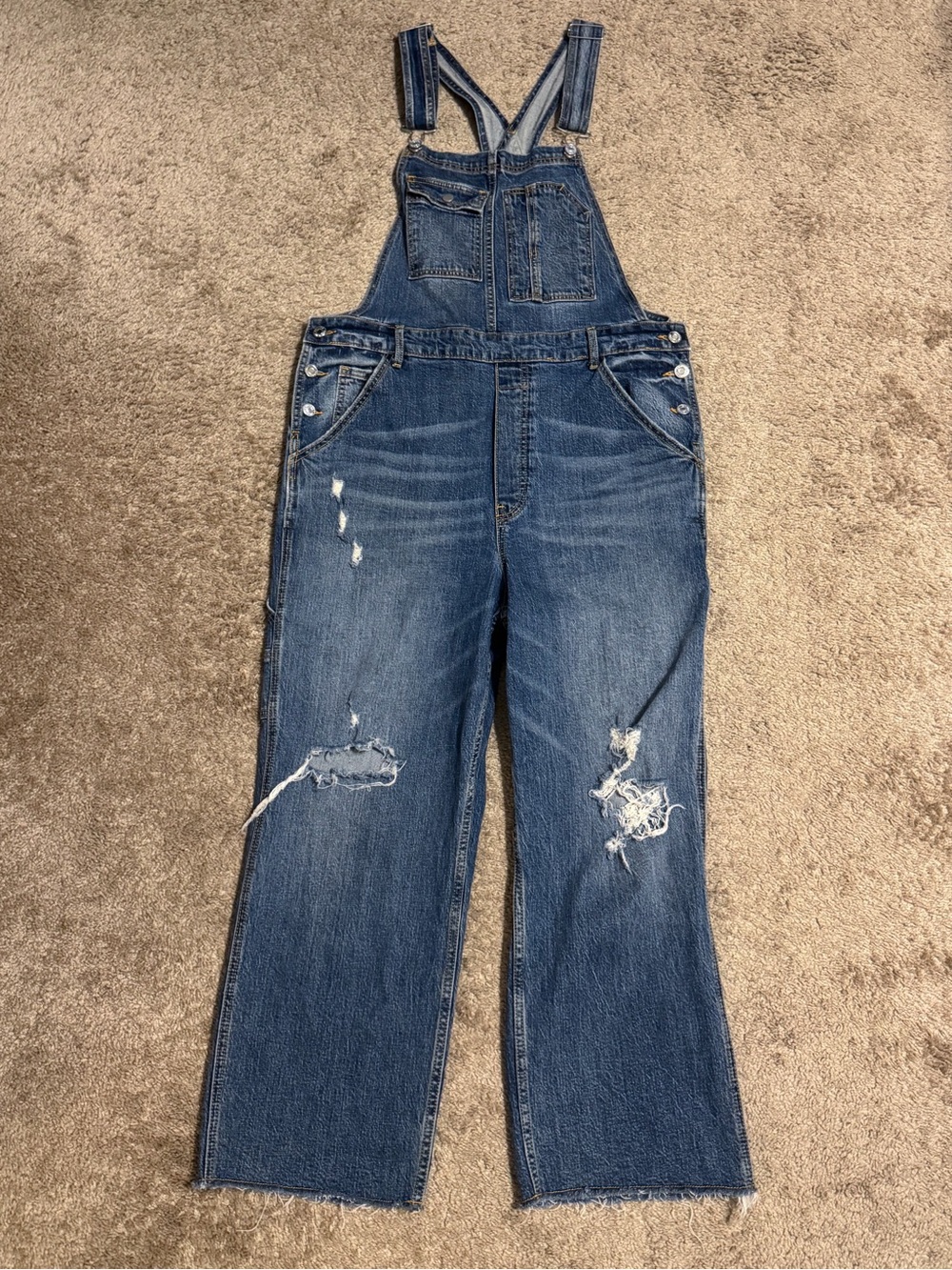 Pilcro the Lex distressed overalls Anthropologie 32 women’s carpenter style